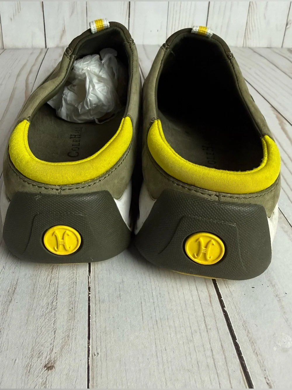 Cole Haan Green Suede Nike Air Slip On Sneakers Rubber Sole Nursing Comfort